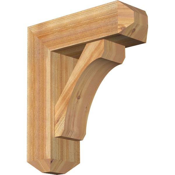 Ekena Millwork Legacy Craftsman Rough Sawn Bracket w/ Offset Brace, Western Red Cedar, 8"W x 24"D x 28"H BKT0806X24X28LEC04RWR - main